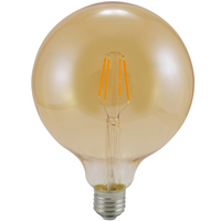 E27 G125 LED Leuchtmittel 4W = 18W 320lm 2000K Warm 360° GOLDLUX Filament (Polux)