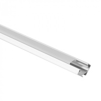 LED-Eckprofil aus Aluminium Eloxiert 1m mit mattiertem Diffusor für LED-Streifen + Endkappen Ecolight R-Serie