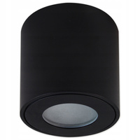 Aufbaustrahler Tuba GU10 Rund Schwarz 84mm IP54 Modern