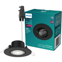 LED-Einbauleuchte 5W 500lm 2700K Warm Beweglich Rund Schwarz Dimmbar 3-STEP SceneSwitch Cilantro Philips