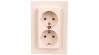 Asfora Doppelsteckdose SCHUKO 2P+Z creme (DIY) EPH9901123
