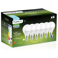 6x LED Lampen E14, Glühbirne P40 10W = 75W 1055lm 180° 6500K kalt LUMILED