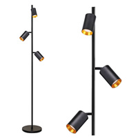 Stehleuchte Stehend 3x GU10 Schwarz Gold MARIBEL Sanico Goldlux