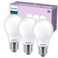 Set mit 3x LED-Glühbirne E27 A60 7W = 60W 806lm 2700K Warm Filament Milky PHILIPS
