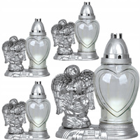 4xGlaskerze mit Engeleinsatz 28h ganzjährig 23,5cm