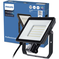 LED Fluter 50W 4500lm 3000K IP65 Schwarz mit Bewegungs- und Dämmerungssensor ProjectLine Fluter PHILIPS