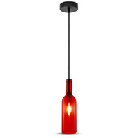 Pendelleuchte Leuchte E14 Glasschirm rot Flasche VT-7558 V-TAC