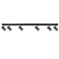 Wand- und Deckenstrahlerleuchte 6x GU10 Schwarz Gold NICEA Sanico Goldlux