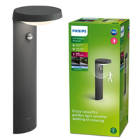 Außen-LED-Gartenlampe TYLA IR myGarden 9W 4000K IP44 mit Bewegungs- und Dämmerungssensor Mast 40cm Anthrazit PHILIPS