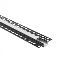 LED-Profil aus Aluminium für Gipskarton REGIPS Unterputz Schwarz 1m mit mattiertem Diffusor für LED-Streifen + Kappen Ecolight GP Serie