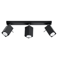 Anbauleuchte MERIDA 3 3xGU10 Reflektor Halogen Beweglich Minimalistisch Schwarz SOLLUX