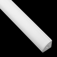 Aluminium LED-Profil KM55 Eckmontage mit Milchglasabdeckung und Endkappen, 2m Silber LUMILED