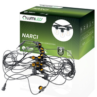 Garten Girlande Außenlichterkette 15m 15x E27 NARCI Lumiled