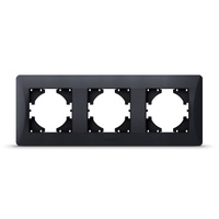 Horizontaler Rahmen für Steckdosen Dreifach Aufputz Schwarz BINERA VIDEX