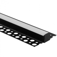 Aluminium-Anbauprofil schwarz für LED auf KARTON / GIPS-Platten 2m mit milchigem Diffusor und Ecolight-Kappen