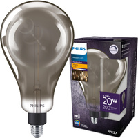 LED Lampen E27 A160 6,5 W = 20 W, 200 lm, 1800 K, warmer Filamentrauch, PHILIPS, dimmbar