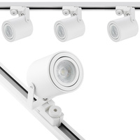 Beleuchtung Stromschienenset 1,5m + 3x LED Stromschienenstrahler GU10Weiß matt