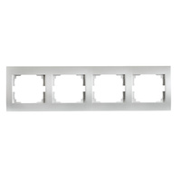 Horizontalrahmen 4fach für LOGI-Steckdose silber KANLUX
