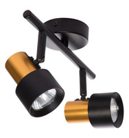 Wandleuchte Deckenleuchte Spot Reflektor Schwarz Gold LED Beweglich 2xGU10 35W