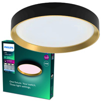 LED Plafond Deckenleuchte 24W 2800lm 4000K SceneSwitch Schwarz|Gold Hanno Philips