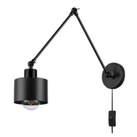 Wandsteckdose Aufbaulampe Beweglich E27 Schwarz Elza Masterled