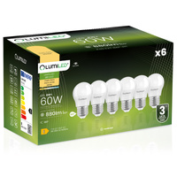 6x LED-Glühbirne E27 MAŁA KULKA 8W = 60W 3000K 880lm Warm Colour CCD White LUMILED