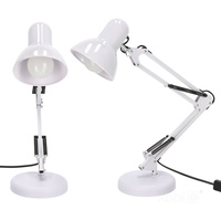Schreibtischlampe Tisch E27 Verstellbar Stehend Anschraubbar Weiß Kobi