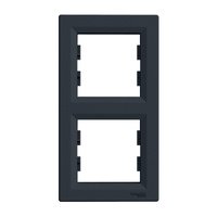 2-facher Vertikalrahmen für die Doppel-Asphora-Steckdose Anthrazit