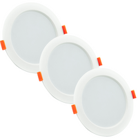 Set mit 3 x runden LED-Einbauleuchten MIRO Weiß 6W 400lm 3000K GOLDLUX (Polux)