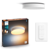 LED Plafond DEVERE Badezimmer Deckenanbauleuchte Weiß 33.5W 42.5cm IP44 CCT PHILIPS HUE Bluetooth + Dimmschalter