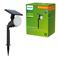 LED Solarbetriebene Gartenlampe Schwarzer gerichteter Reflektor 2700K IP44 PHILIPS