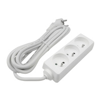 Netzverlängerungskabel Stecker - 3x geerdete Steckdose Steckdosenleiste 3m 3x1.5mm 16A Weiß