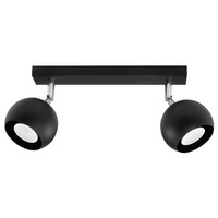 OCULARE Deckenleuchte 2xGU10 Reflektor Halogen Leuchte Beweglich 30cm Schwarz SOLLUX