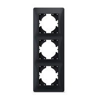 Horizontaler Rahmen für Steckdosen Dreifach Aufputz Schwarz BINERA VIDEX