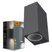 Garten-Wandleuchte Outdoor LED-Fassadenleuchte 2x GU10 IP54 Grau ARON Videx