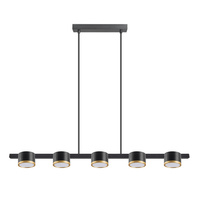 Hängelampe 5x GX53 Schwarz MIRELLA Sanico Goldlux