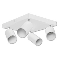 Deckenleuchte Plafond Spot Tuba Reflektor Halogen Leuchte 4x GU10 Moving White Chrome Bardo Masterled