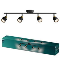 Reflektor-Deckenleuchte 4x GU10 Schwarz-Kupfer Niall Philips