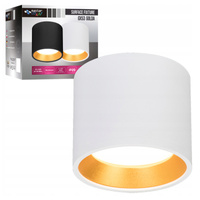 Aufbau LED GOLDA Halogen Deckenleuchte GX53 Rundrohr Weiß - Gold