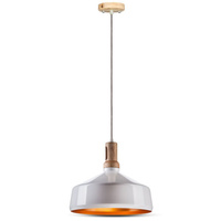 Hängeleuchte E27 Weißer Schirm mit Holzoberfläche VT-7545 V-TAC