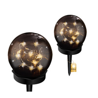 LED-Solar-Gartenlampe mit Nieten dekorative Kugel 3000K IP44 10 cm
