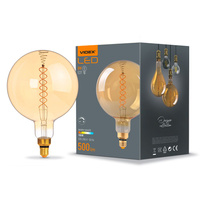 LED Lampen E27 G200 Sphere 8W = 42W 500lm 1800K Warm 360° FILAMENT Amber Dimmbar Videx