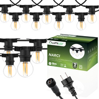 Garten Girlande Outdoor-Lichterkette 15m 30x E27 Glühbirnen 7W 3000K NARCI Lumiled
