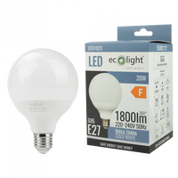 LED-Lampe Sphere G95 E27 20W 1800lm 6500K Cold Ecolight