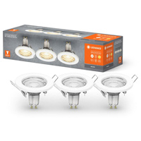 Set aus 3xEinbauleuchten GU10 2,6W 230lm 230V 2700K Warmweiß LED SPOT LEDVANCE