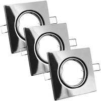 Set mit 3 x OPIN GOLDLUX (Polux) beweglicher Halogenlampe quadratisch Metall Chrom MR16 GU10