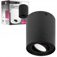 Aufputz-Halogenröhren-Reflektor Spot GU10 rund beweglich schwarz gemastert