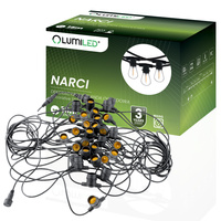 Garten Girlande Außenlichterkette 15m 30x E27 NARCI Lumiled