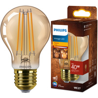 E27 A60 LED Lampen 7W = 40W 470lm 1800K Warm Filament Amber PHILIPS