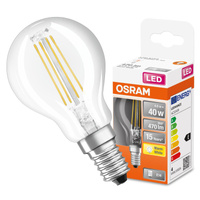 LED Leuchtmittel E14 P45 CL 4W = 40W 470lm 2700K Warm 300° OSRAM STAR Filament
